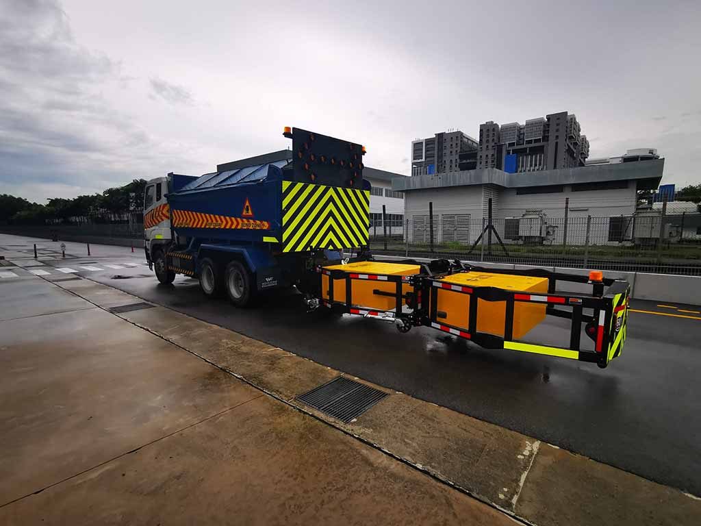 SafeProTech Truck Mounted Attenuator deployed